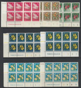 New Zealand, CP O1a-O6a, MNH plate blocks of 1960 Pictorial Issue