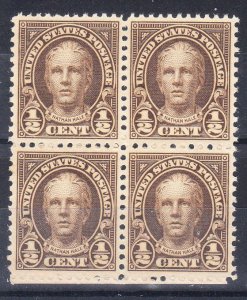 MOstamps - US #653 Mint OG NH Block of 4 - Lot # HS-N865