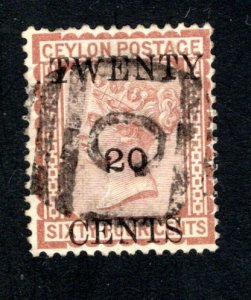 Ceylon #84,  F/VF, Used, CV $10.00 ....  1290065