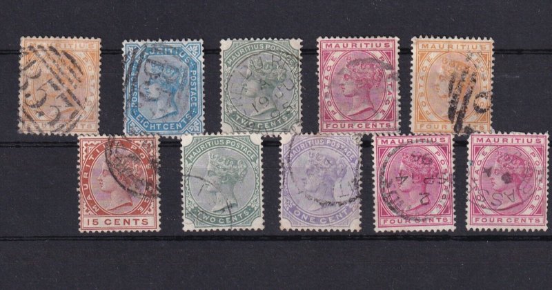 SA18k Mauritius 1870's - 1900's Queen Victoria used stamps