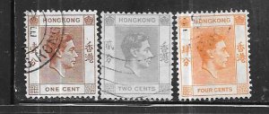 Hong Kong #154-156  (U) CV $6.25