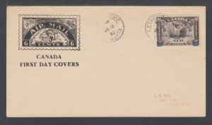 Canada Sc C4 FDC. 1932 6c Ottawa Conference on AC Roessler cover, black cachet