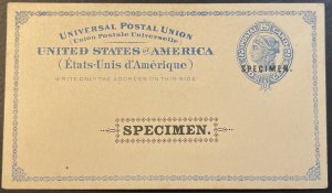 US # UX6-MINT NEVER/HINGED---RARE---UPU POSTAL CARD--SPECIMEN---TYPE 2---1879