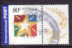 Australia-Sc#2001-used 80c Star-Christmas-2001-