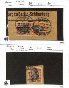 Germany, Postage Stamp, #71, 73, 72 On Piece Used, 1902