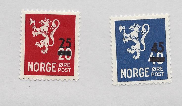 Norway, 302.03, Surcharged New Values Singles,**MNH**