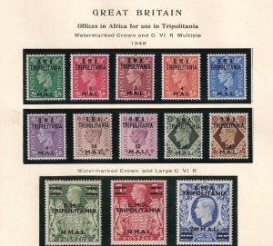 GB OFFICES IN AFRICA TRIPOLITANIA # 1-26 VF-MLH/MH KGV1 ISSUES CAT VALUE $326.50