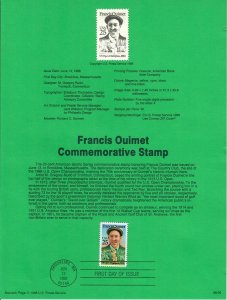 US SP829 Francis Quimet Souvenir Page #2377