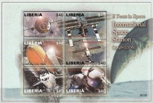 Liberia - 2006 - INTERNATIONAL SPACE STATION - Sheet of 6 - MNH  PERF