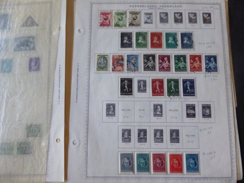 Netherlands and Colonies 1913-1914 Stamp Collection on Album Pages​