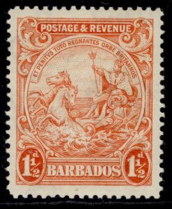 BARBADOS GV SG231d, 1½d orange, LH MINT. Cat £15. PERF 14