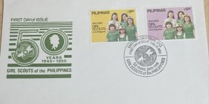 O) 1990  PHILIPPINES, SCOUTS - GIRLS SCOUT FROM  1940. FDC XF