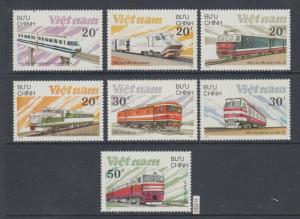 XG-AJ712 VIETNAM - Trains, 1988 Railways, Locomotives MNH Set