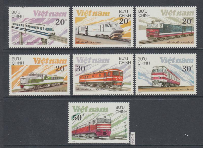 XG-AJ712 VIETNAM - Trains, 1988 Railways, Locomotives MNH Set