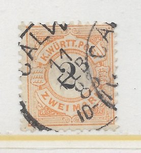 German State Wurttemberg #71 The 1886 2 Mk Used C.V. $12.00