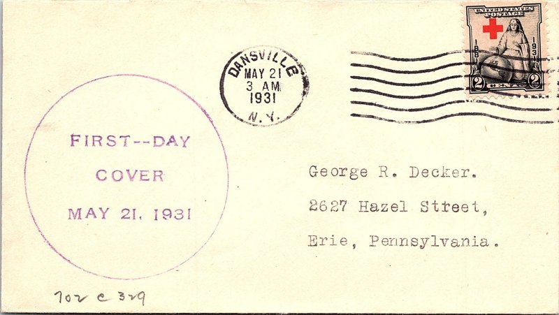 United States, New York, First Day Cover, Red Cross