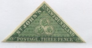 Newfoundland 1860 3d mint o.g. hinged