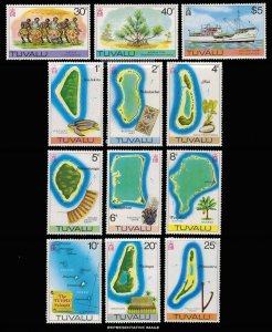 Tuvalu Scott 58-70 Mint never hinged.