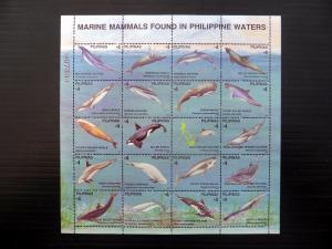 STAMP STATION PERTH Philippines #2542 MNH MS/20 CV$15 Marine Mammals Whales Dolp