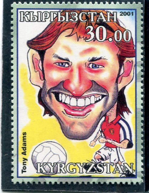 Kyrgyzstan 2001 FOOTBALL TONY ADAMS Caricature 1v Perforated Mint (NH)