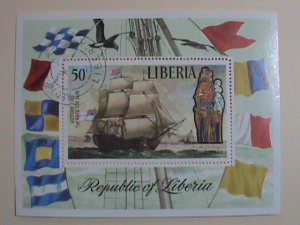 ​LIBERIA STAMP: THE VICTORY OF 1765 BATTER SHIP CTO-NH- S/S SHEET