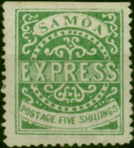 Samoa 1879 5s Green SG14 3rd State P.12.5 Position 1-3 Fine & Fresh MM Rare