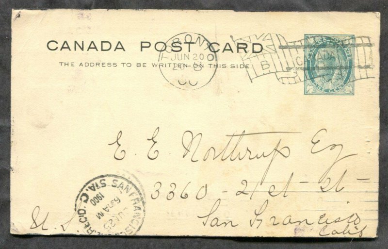 d270 - TORONTO 1900 Bickerdike Flag on Foresters Postal Card. Supreme Physician