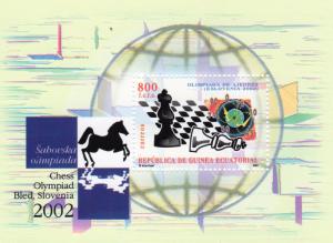 Equatorial Guinea 2002 Sc#255 CHESS OLYMPIAD SLOVENIA S/S MNH