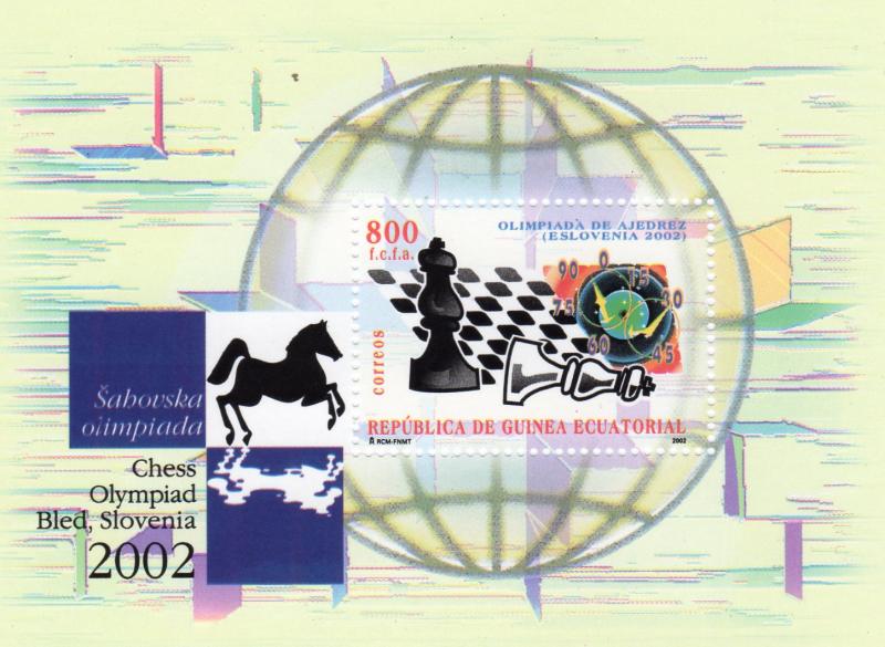 Equatorial Guinea 2002 Sc#255 CHESS OLYMPIAD SLOVENIA S/S MNH