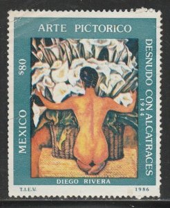 MEXICO 1452, DESNUDO CON ALCATRACES BY DIEGO RIVERA. MINT, NH. VF.