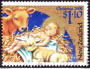 NEW ZEALAND 2000 QEII $1.10 Multicoloured, Christmas-Baby Jesus in Manger SG2...