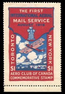 Canada #CLP3 Cat$125, 1919 Aero Club of Canada, unused without gum