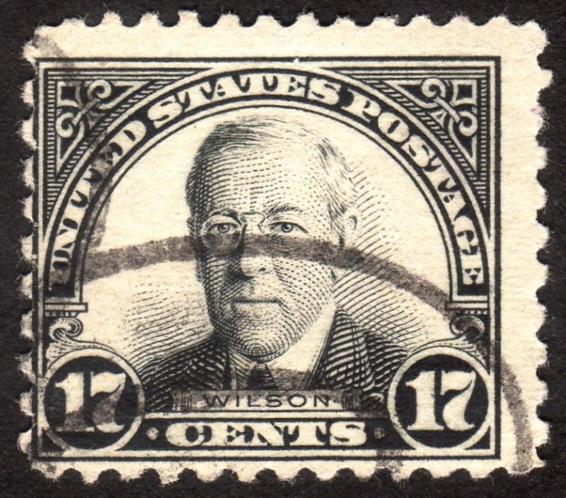 1925, US 17c, Wilson, Used, Printed on both sides, Sc 623