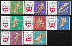 Hungary 1963-64 Winter Olumpics Innsbruck Sc 1548-1554, B234 MNH A3234