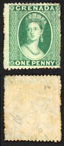 Grenada SG4 1d Green wmk Small Star (sideways) Rough Perf 14 to 16 regummed