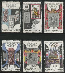 Czechoslovakia Scott 1531-1536 MNH**  Olympic set 1968