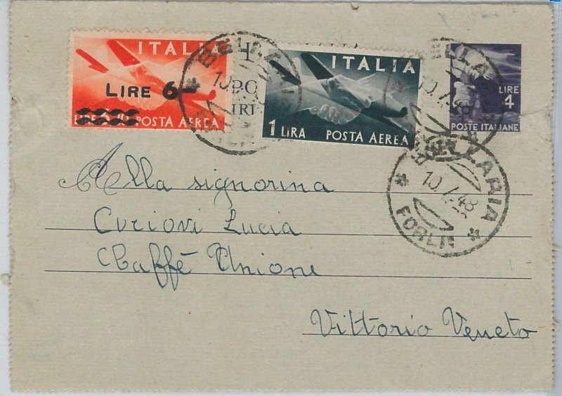 53366  - ITALIA REPUBBLICA - Storia Postale: DEMOCRATICA su INTERO POSTALE 1948