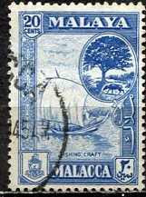 Malaya Malacca; 1960: Sc. # 62; O/Used Single Stamp