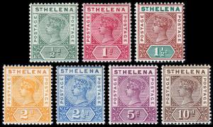 St. Helena Scott 40-46 (1890-97) Mint H VF Complete Set, CV $95.00 B