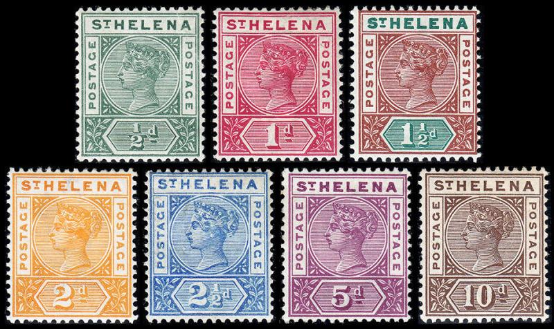 St. Helena Scott 40-46 (1890-97) Mint H VF Complete Set, CV $95.00