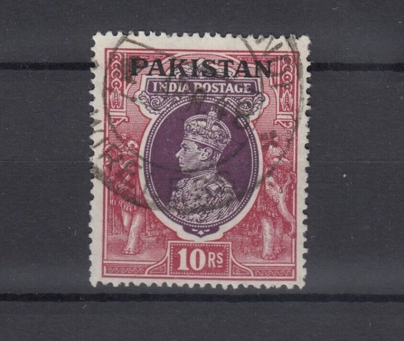 Pakistan KGVI 1947 10R O/P VFU JK5413