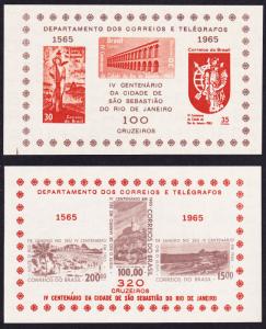 Brazil 4th centenary of Rio de Janeiro 2 MSs SG#MS1109 MI#Block 14-15