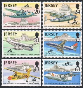 Jersey 790-795,MNH.Michel 777-782. Aviation History,1997.Jersey Airport,60th Ann