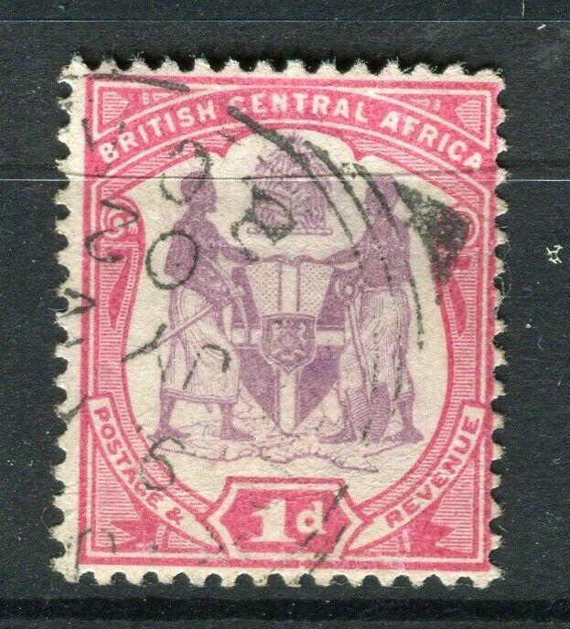 NYASALAND; 1901 classic Arms issue fine used 1d. value