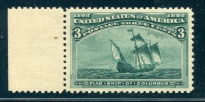 US SCOTT #232 MINT-XF-SUP-JUMBO-OG-NH GRADED 95J W/ PSE CERT