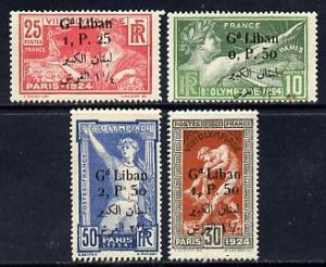 Lebanon 1924 Olympic Games set of 4 optd 'Gd Liban' &...