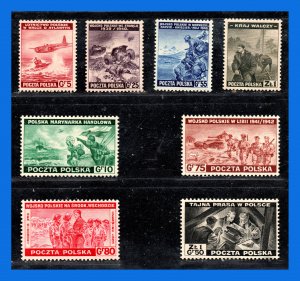 1944 - Polonia  - Scott n 3 K09  / 3 k16 + 3K B1 - MNH - PO- 22 - 03