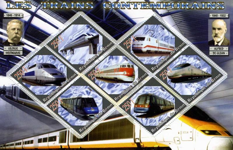 Benin 2006 Speed Trains Sheet (6) Perforated mnh.vf
