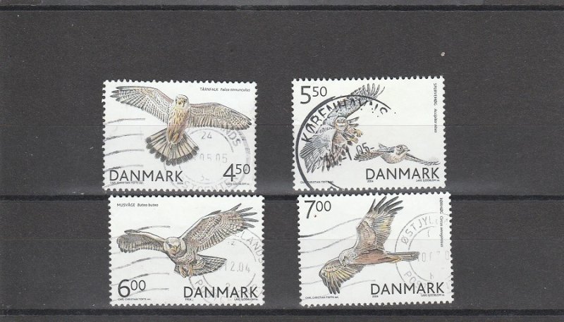Denmark  Scott#  1288-1291  Used  (2004 Birds of Prey)