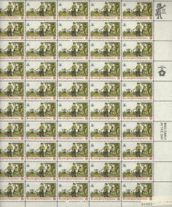 US Scott #1560 MNH OG VF Salem Poor Gallant Solder, Sheet of 50 Stamps